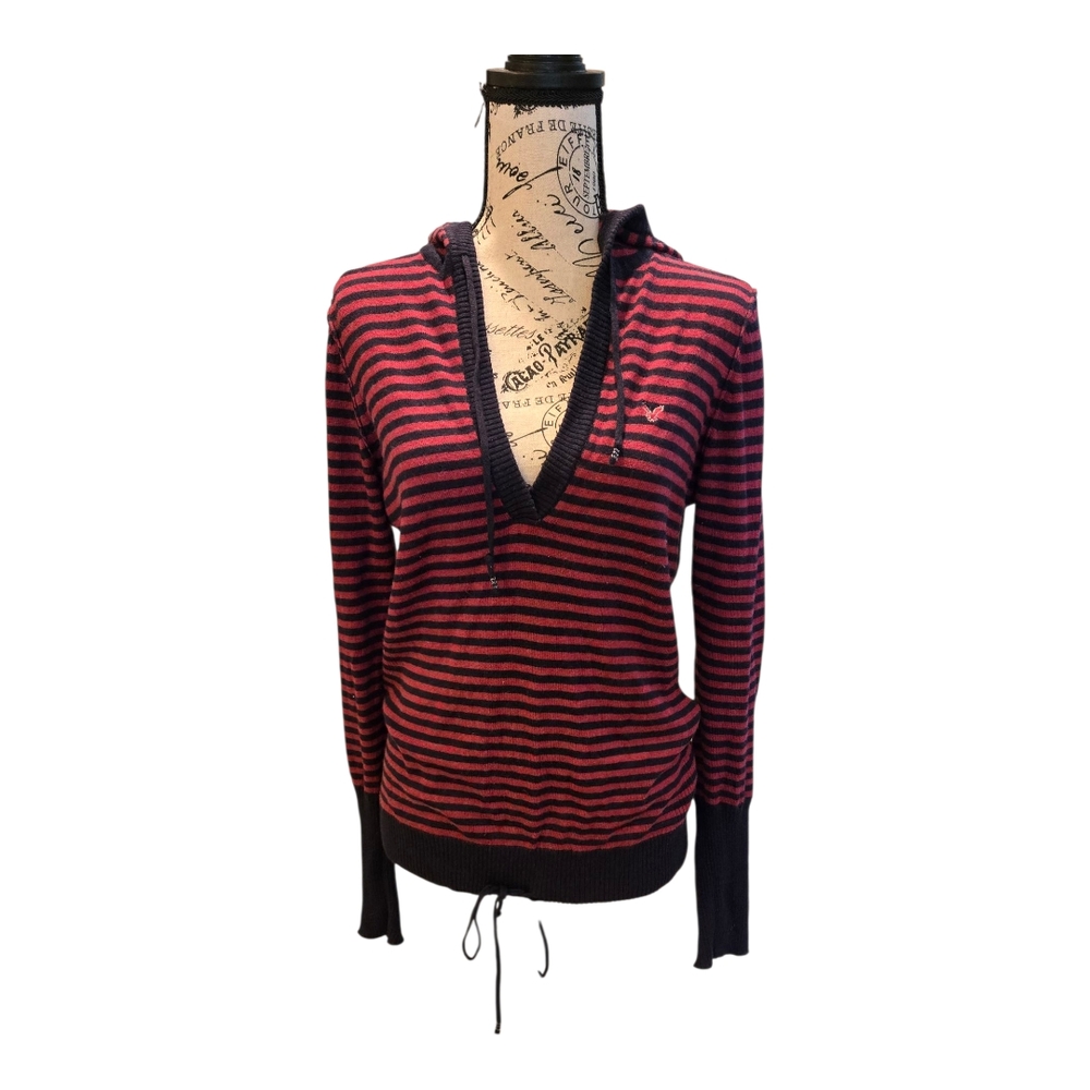 Vintage American Eagle Outfitters Purple & Navy Blue Striped Sweater Sz L